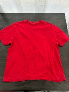 Tommy Hilfiger Red Short Sleeve Crew Tee with Chest Logo